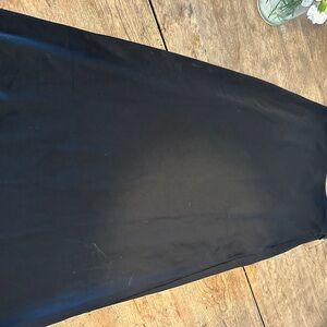 Midi black satin dress